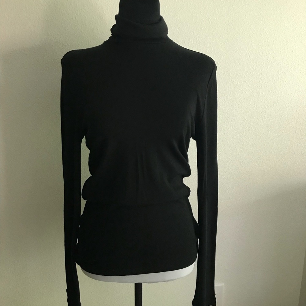 Splendid Black Slim-Fit Turtleneck Sweater, L
